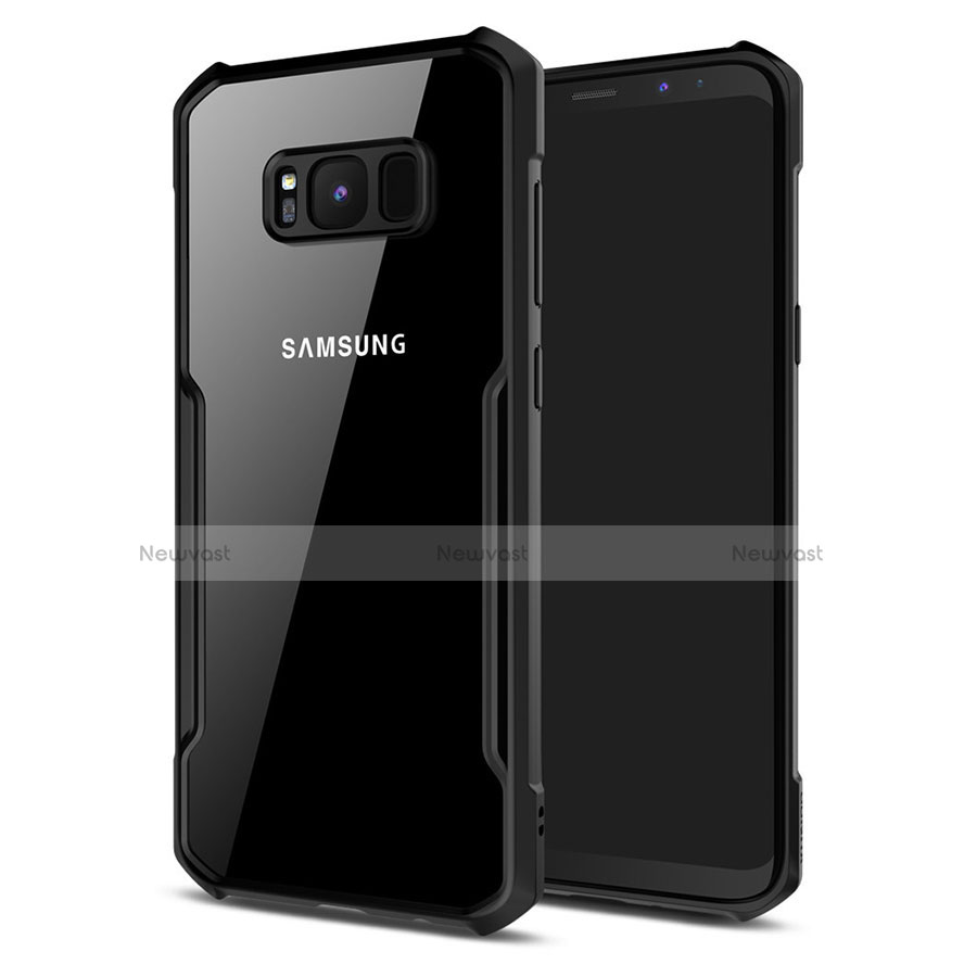 Silicone Transparent Mirror Frame Case 360 Degrees T03 for Samsung Galaxy S8 Plus Black