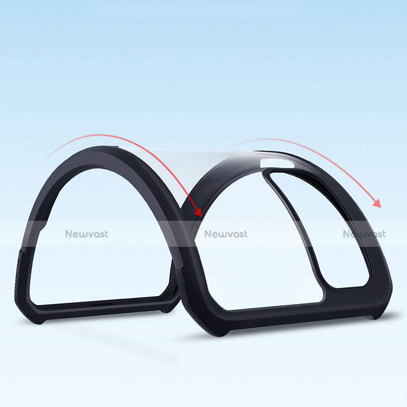 Silicone Transparent Mirror Frame Case 360 Degrees with Magnetic Finger Ring Stand for Huawei Honor V30 5G