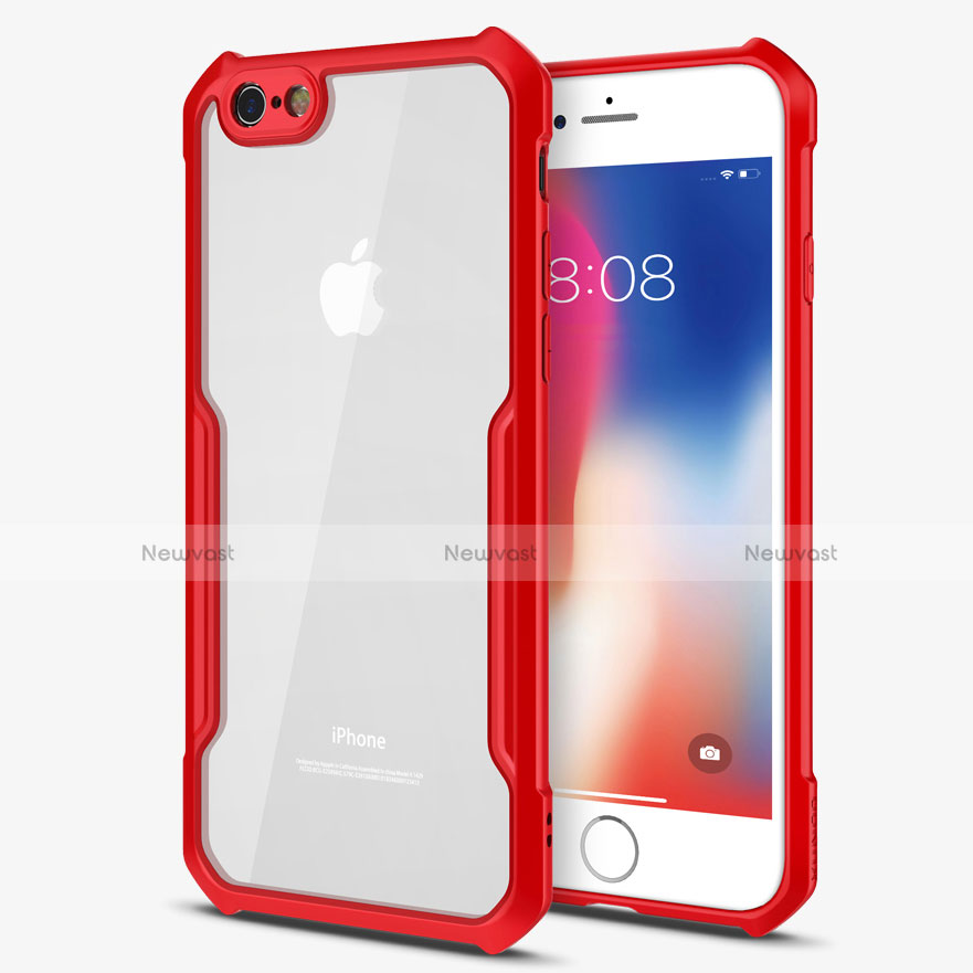 Silicone Transparent Mirror Frame Case Cover for Apple iPhone 6S