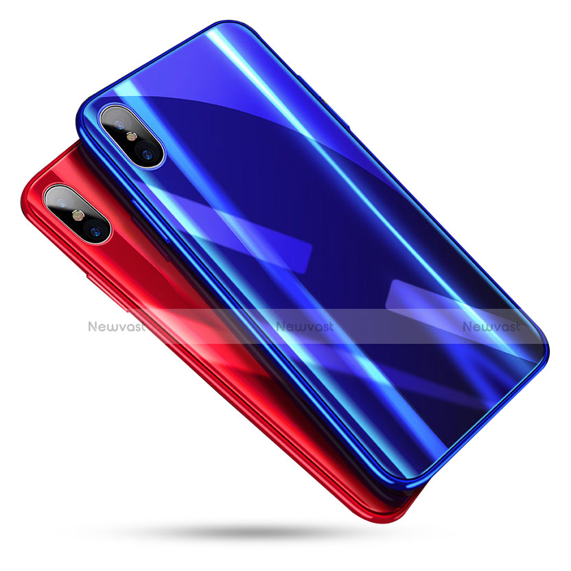 Silicone Transparent Mirror Frame Case Cover for Apple iPhone Xs