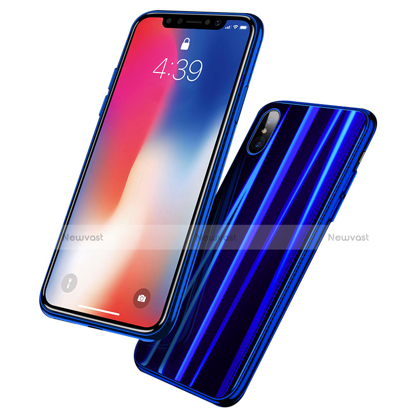 Silicone Transparent Mirror Frame Case Cover for Apple iPhone Xs Max