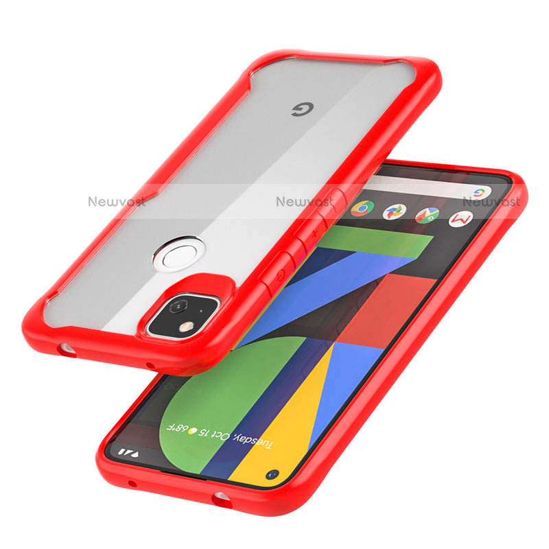 Silicone Transparent Mirror Frame Case Cover for Google Pixel 4a