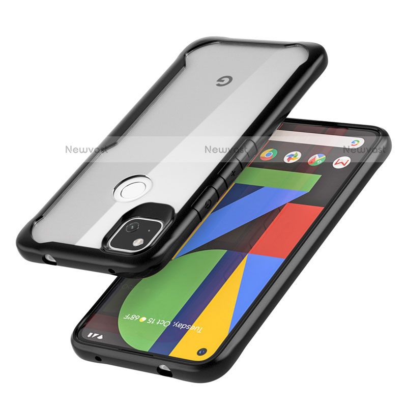 Silicone Transparent Mirror Frame Case Cover for Google Pixel 4a