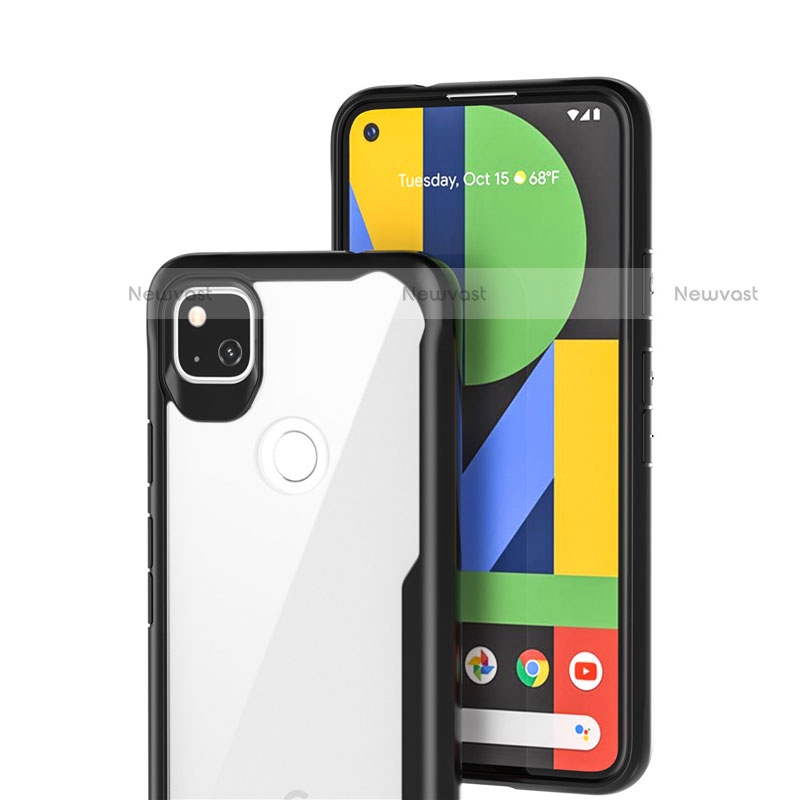 Silicone Transparent Mirror Frame Case Cover for Google Pixel 4a