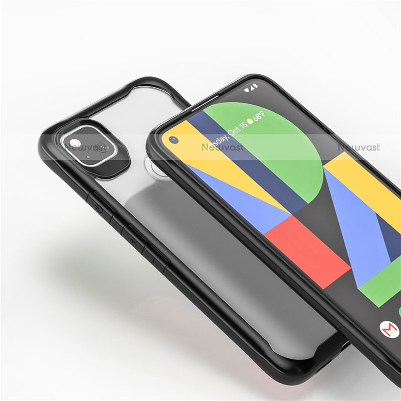 Silicone Transparent Mirror Frame Case Cover for Google Pixel 4a