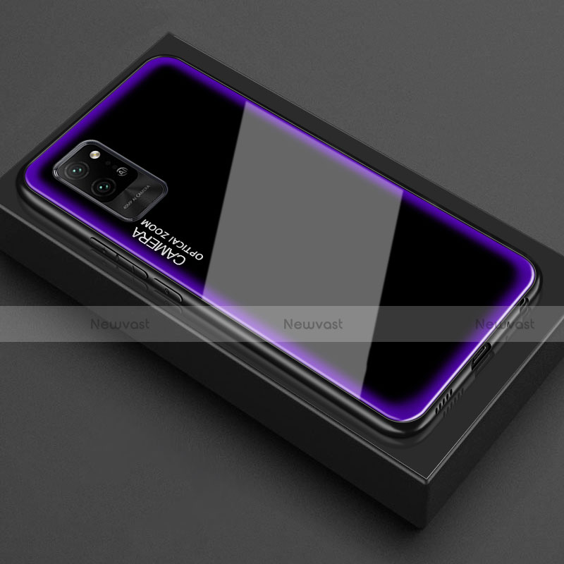 Silicone Transparent Mirror Frame Case Cover for Huawei Honor Play4 Pro 5G Purple