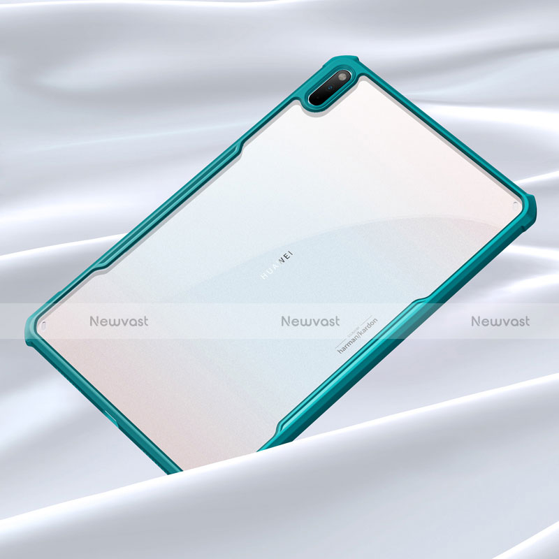 Silicone Transparent Mirror Frame Case Cover for Huawei MatePad 5G 10.4 Cyan