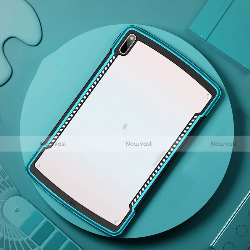 Silicone Transparent Mirror Frame Case Cover for Huawei MatePad Pro 5G 10.8 Cyan