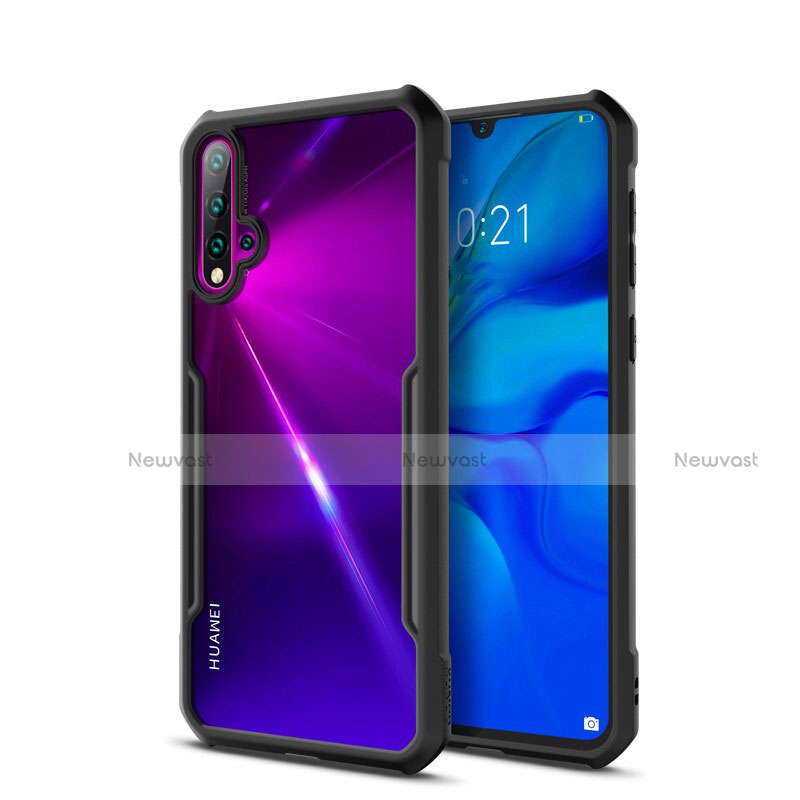 Silicone Transparent Mirror Frame Case Cover for Huawei Nova 5 Pro Black