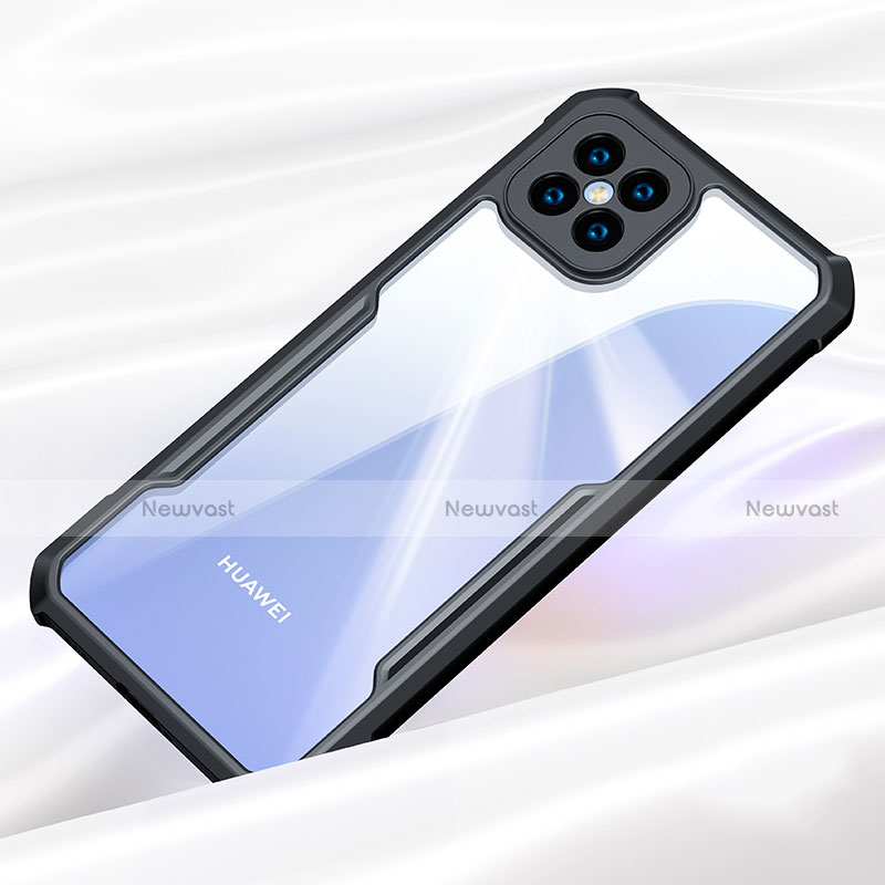Silicone Transparent Mirror Frame Case Cover for Huawei Nova 8 SE 5G Black