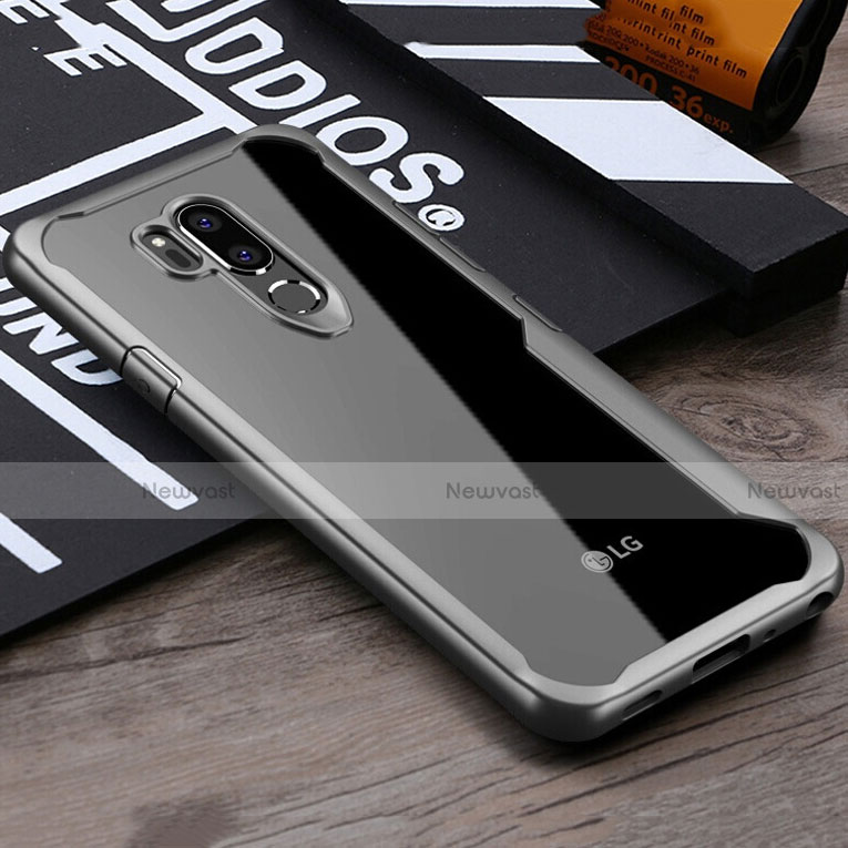 Silicone Transparent Mirror Frame Case Cover for LG G7 Gray