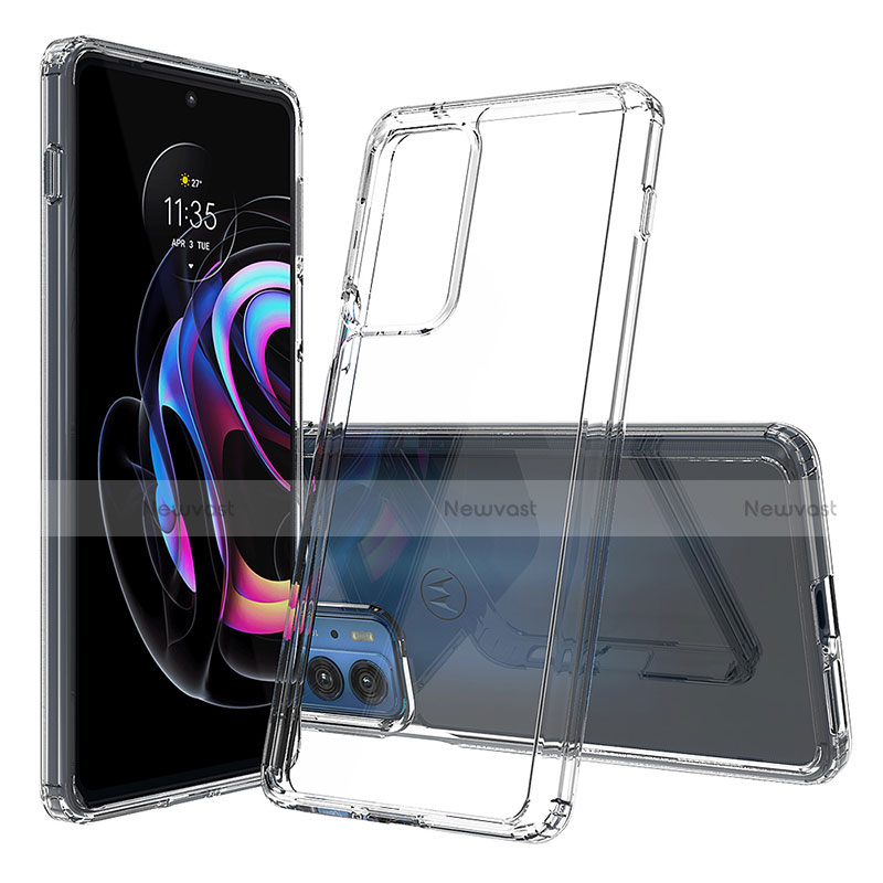 Silicone Transparent Mirror Frame Case Cover for Motorola Moto Edge S Pro 5G Clear