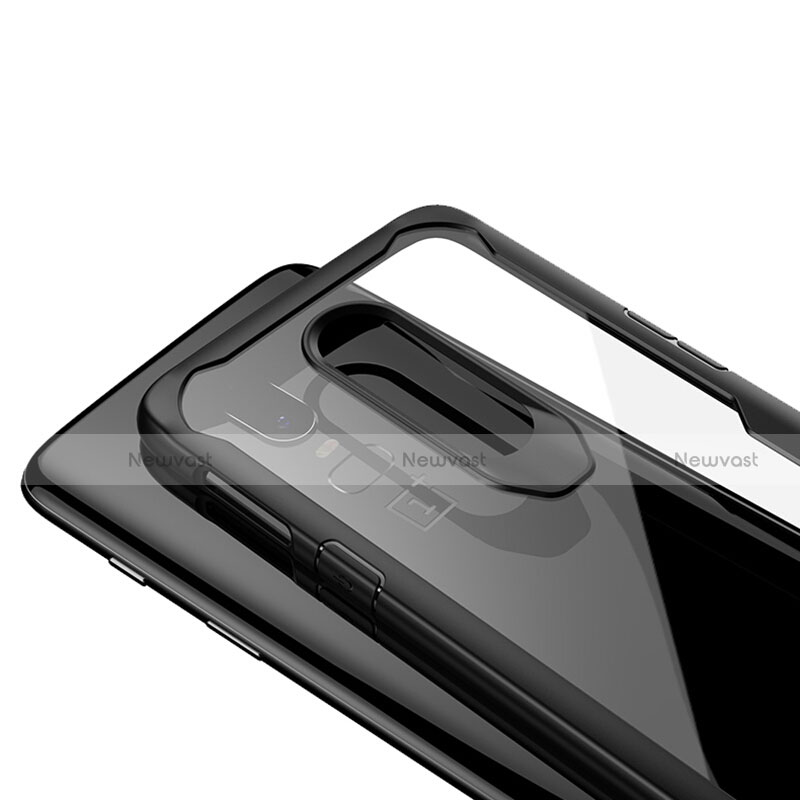 Silicone Transparent Mirror Frame Case Cover for OnePlus 6T