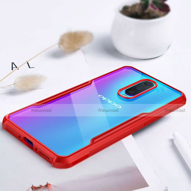 Silicone Transparent Mirror Frame Case Cover for Oppo R17 Pro Red