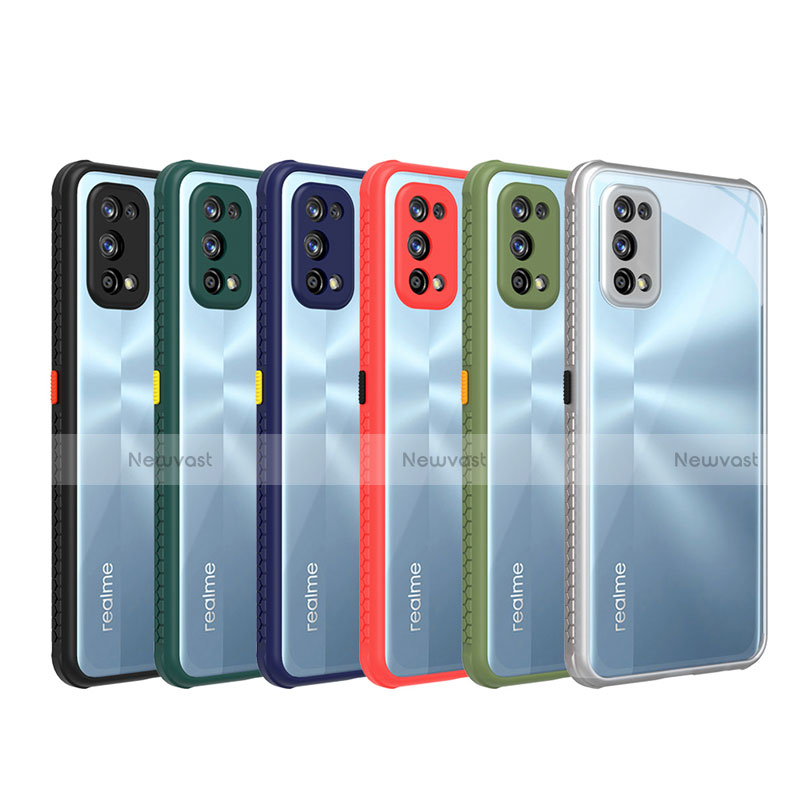 Silicone Transparent Mirror Frame Case Cover for Realme 7 Pro