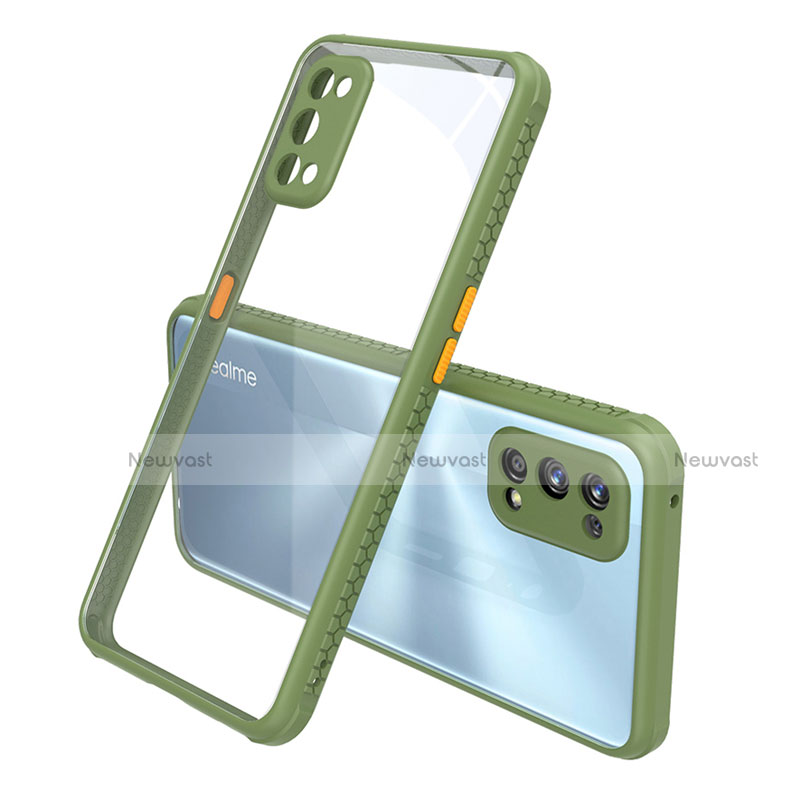 Silicone Transparent Mirror Frame Case Cover for Realme 7 Pro
