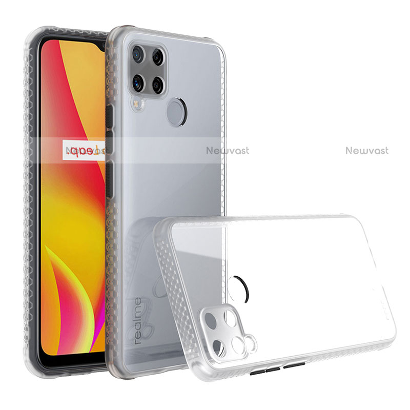 Silicone Transparent Mirror Frame Case Cover for Realme C15