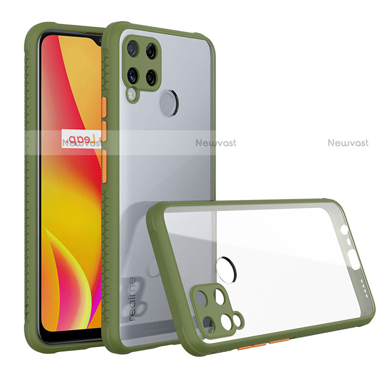 Silicone Transparent Mirror Frame Case Cover for Realme C15