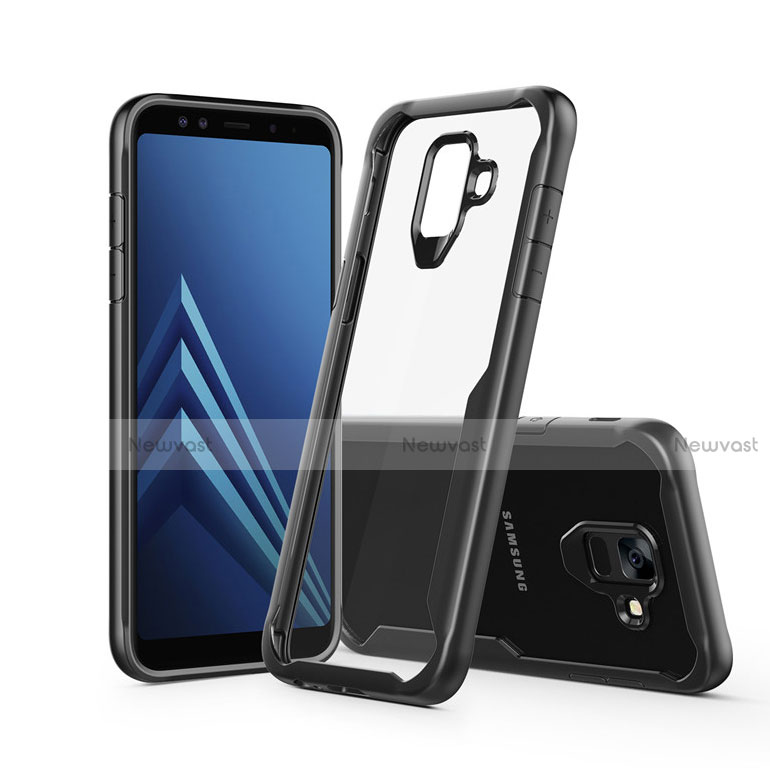 Silicone Transparent Mirror Frame Case Cover for Samsung Galaxy A6 (2018)