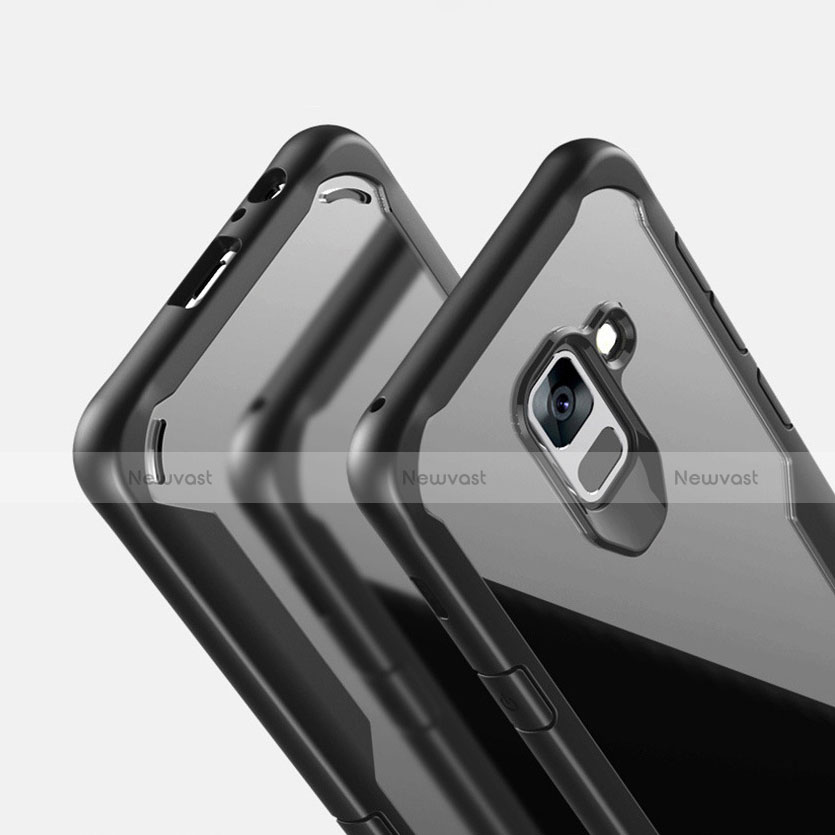 Silicone Transparent Mirror Frame Case Cover for Samsung Galaxy A8+ A8 Plus (2018) A730F