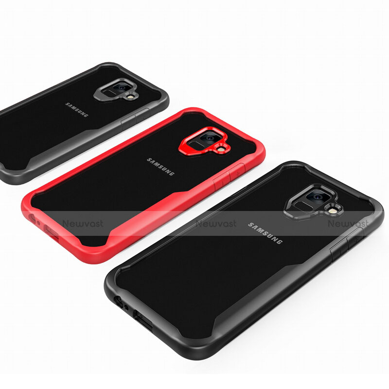 Silicone Transparent Mirror Frame Case Cover for Samsung Galaxy A8+ A8 Plus (2018) Duos A730F