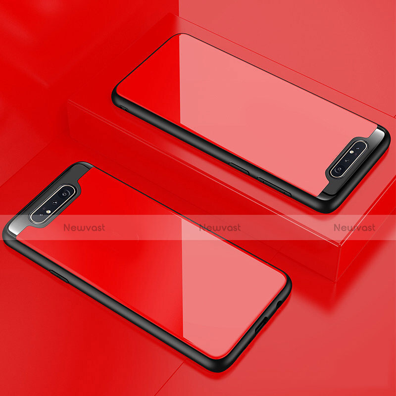 Silicone Transparent Mirror Frame Case Cover for Samsung Galaxy A80