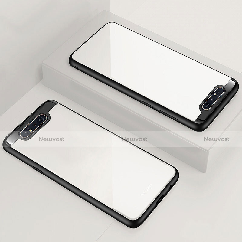 Silicone Transparent Mirror Frame Case Cover for Samsung Galaxy A80