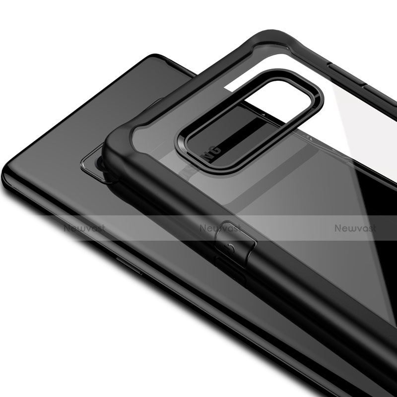 Silicone Transparent Mirror Frame Case Cover for Samsung Galaxy Note 8