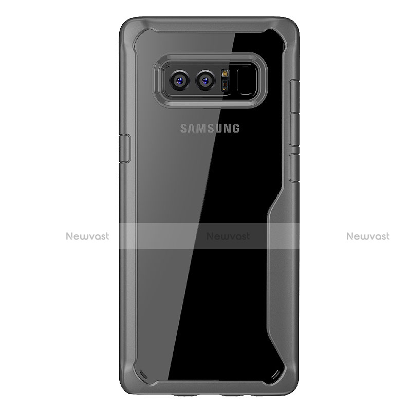 Silicone Transparent Mirror Frame Case Cover for Samsung Galaxy Note 8