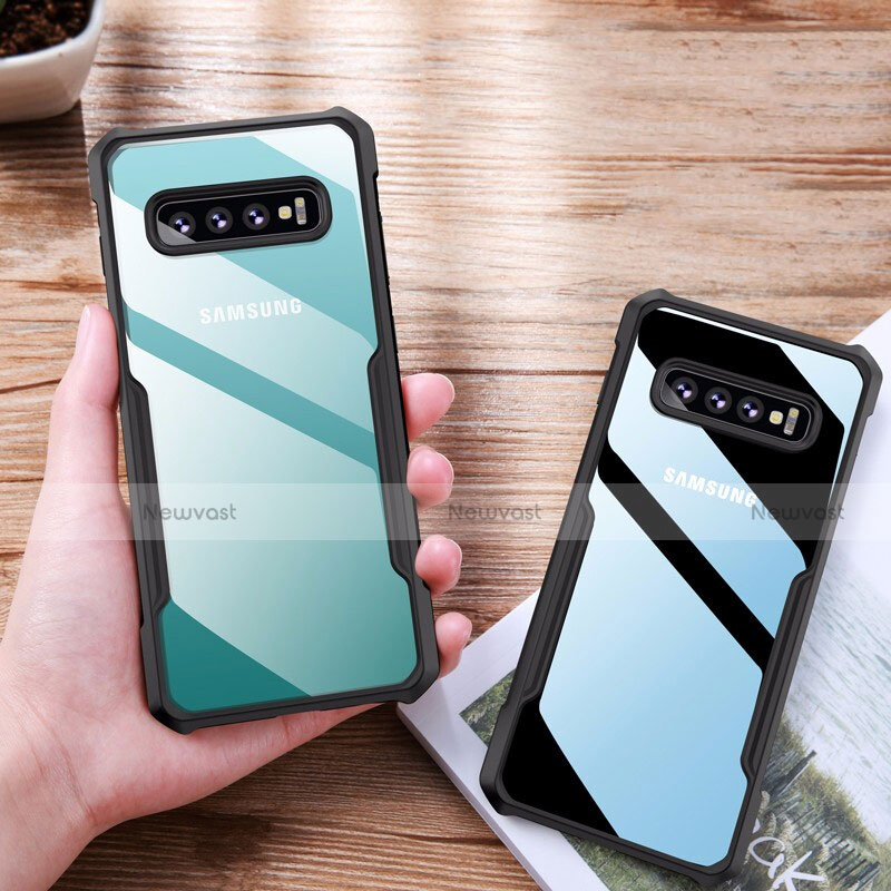Silicone Transparent Mirror Frame Case Cover for Samsung Galaxy S10