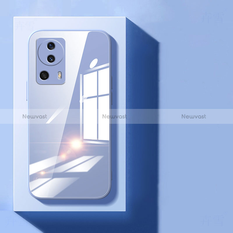 Silicone Transparent Mirror Frame Case Cover for Xiaomi Mi 13 Lite 5G Mint Blue