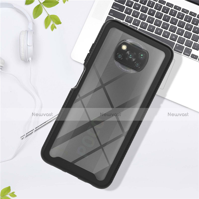 Silicone Transparent Mirror Frame Case Cover for Xiaomi Poco X3 NFC Black