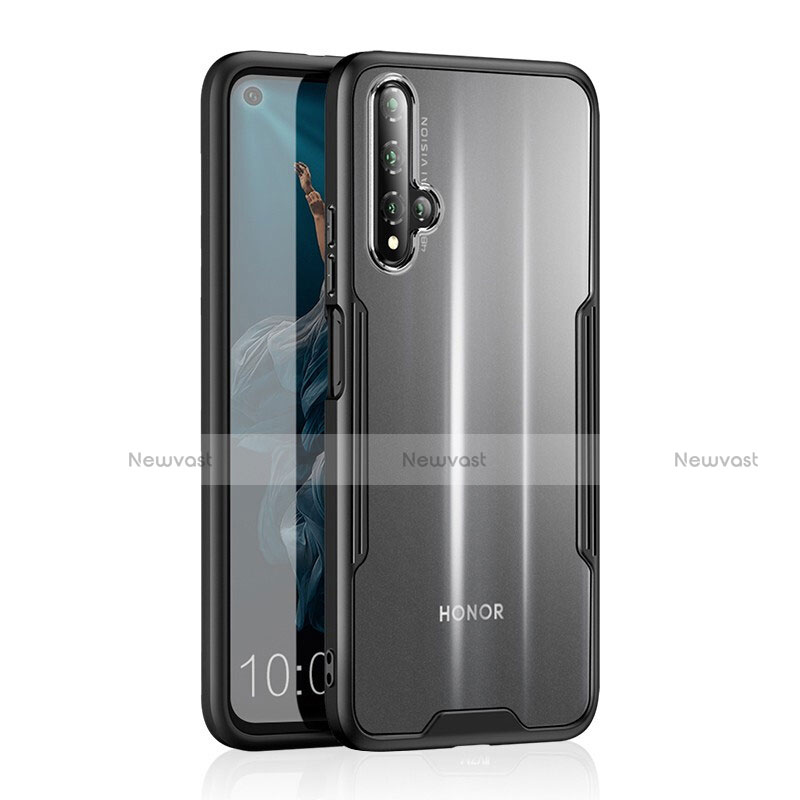 Silicone Transparent Mirror Frame Case Cover H01 for Huawei Honor 20 Black