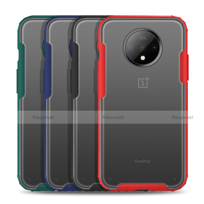 Silicone Transparent Mirror Frame Case Cover H01 for OnePlus 7T