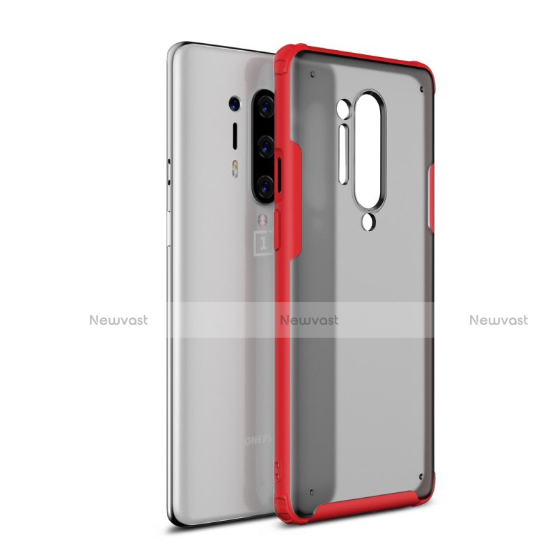 Silicone Transparent Mirror Frame Case Cover H01 for OnePlus 8 Pro