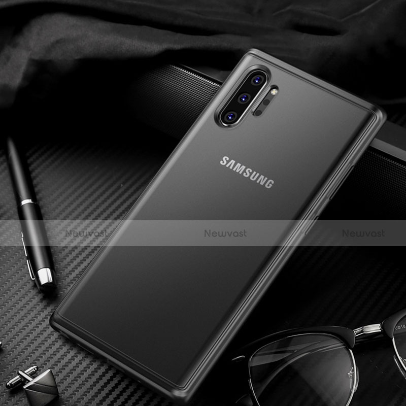 Silicone Transparent Mirror Frame Case Cover H01 for Samsung Galaxy Note 10 Plus 5G Black