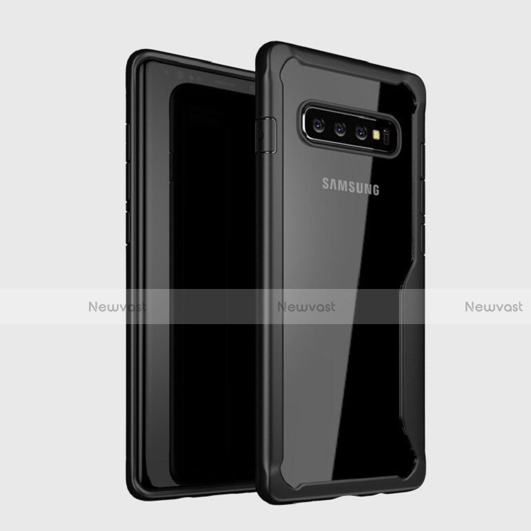 Silicone Transparent Mirror Frame Case Cover H01 for Samsung Galaxy S10 Black