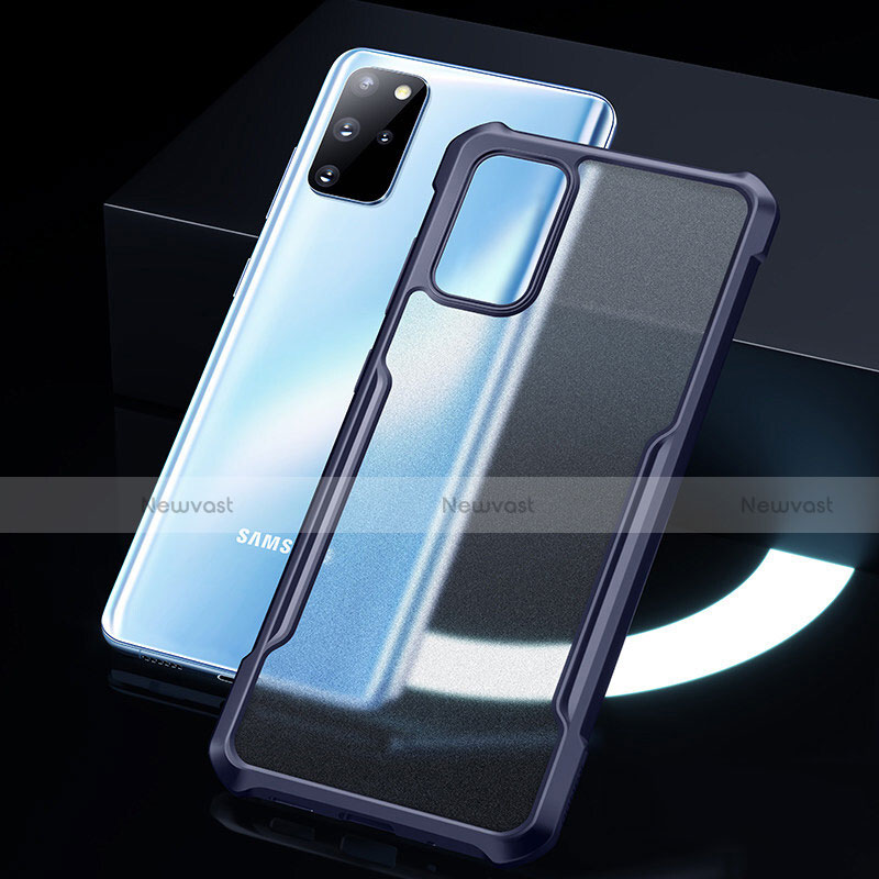 Silicone Transparent Mirror Frame Case Cover H01 for Samsung Galaxy S20 Plus 5G Blue