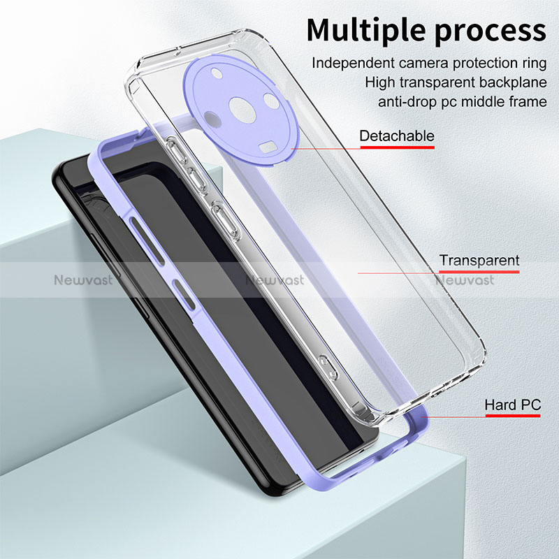 Silicone Transparent Mirror Frame Case Cover H01P for Realme 11 Pro+ Plus 5G