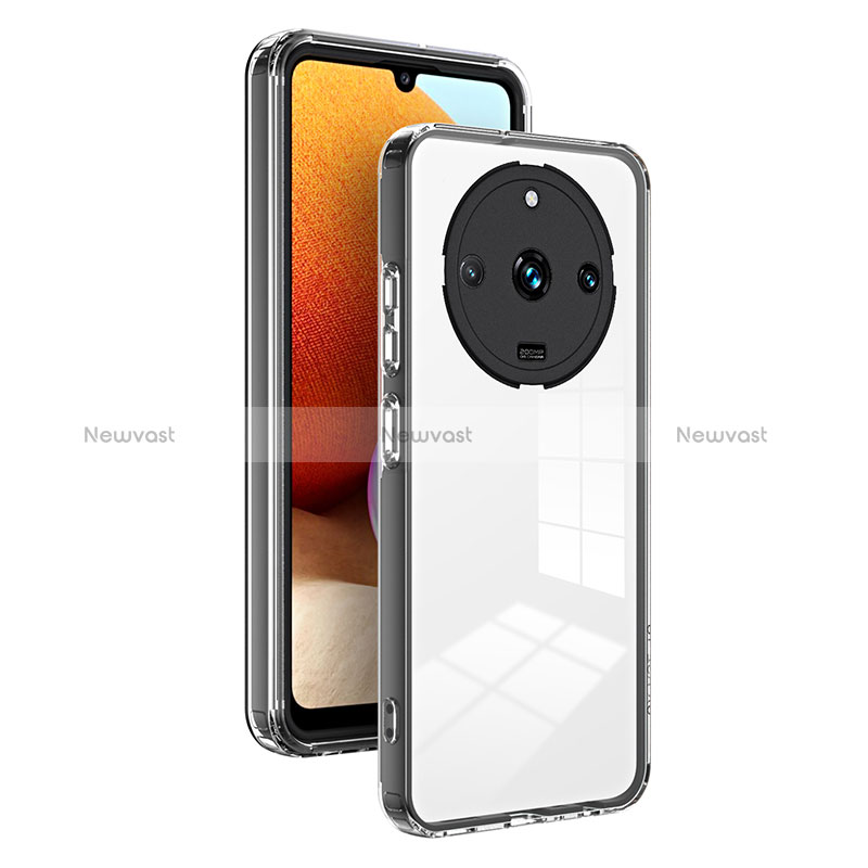 Silicone Transparent Mirror Frame Case Cover H01P for Realme 11 Pro+ Plus 5G