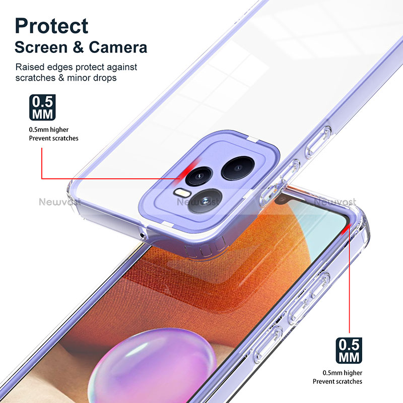 Silicone Transparent Mirror Frame Case Cover H01P for Realme Narzo 50A Prime