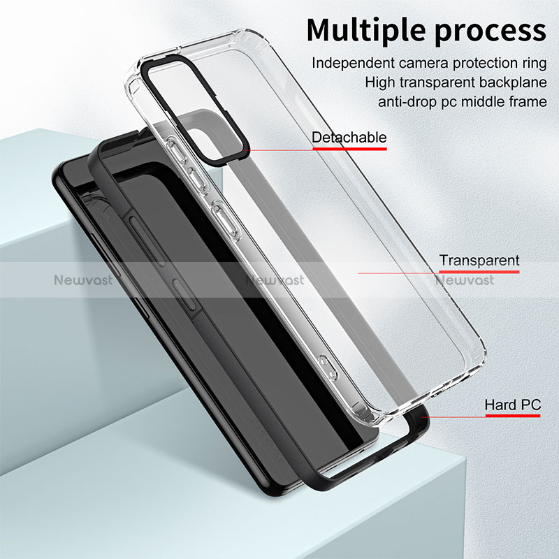 Silicone Transparent Mirror Frame Case Cover H01P for Samsung Galaxy A14 5G