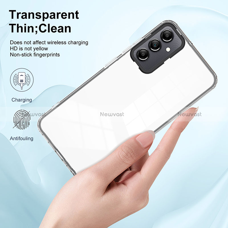 Silicone Transparent Mirror Frame Case Cover H01P for Samsung Galaxy A14 5G
