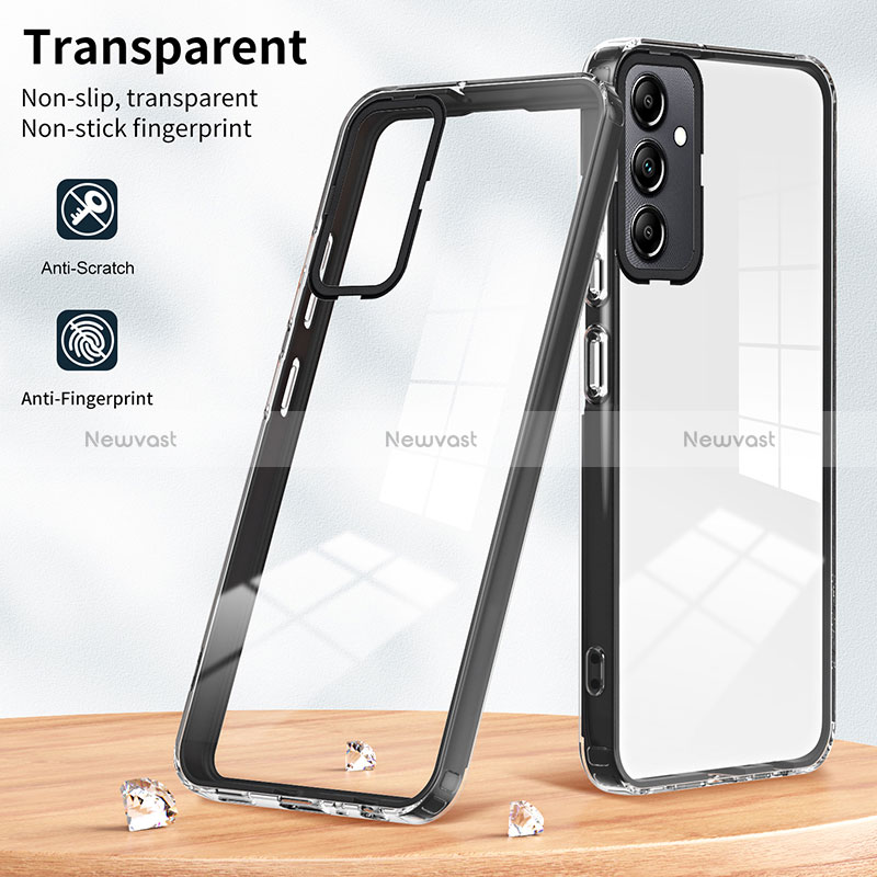 Silicone Transparent Mirror Frame Case Cover H01P for Samsung Galaxy A14 5G