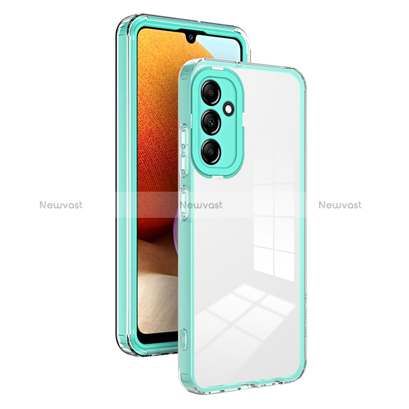 Silicone Transparent Mirror Frame Case Cover H01P for Samsung Galaxy A25 5G Green