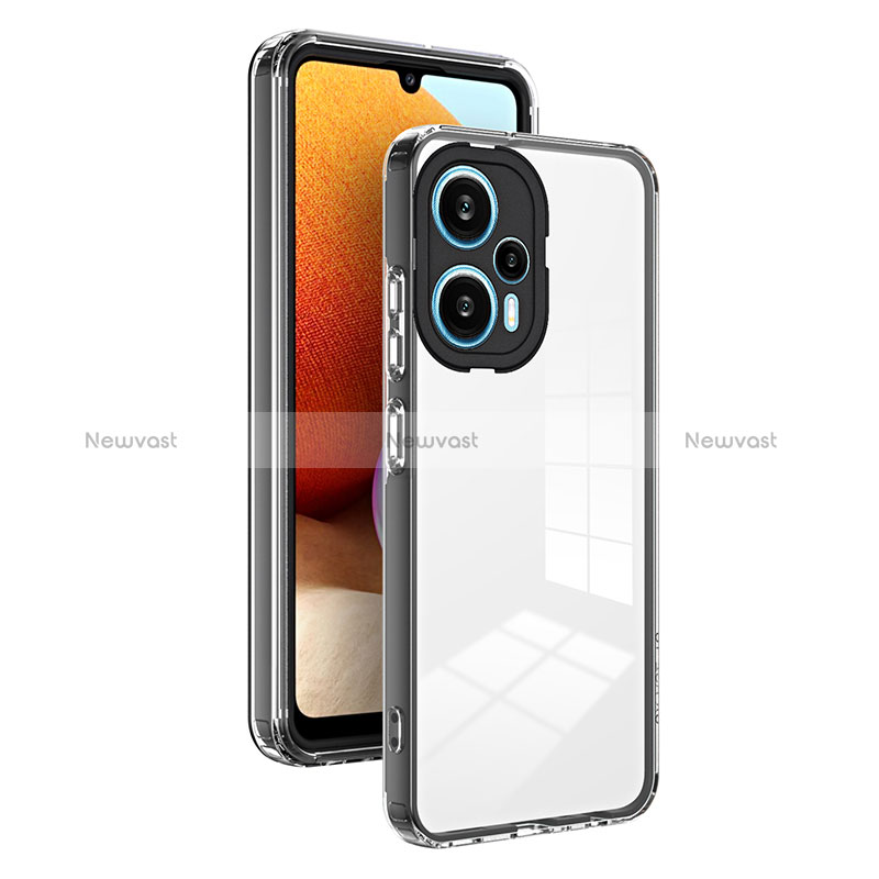 Silicone Transparent Mirror Frame Case Cover H01P for Xiaomi Poco F5 5G