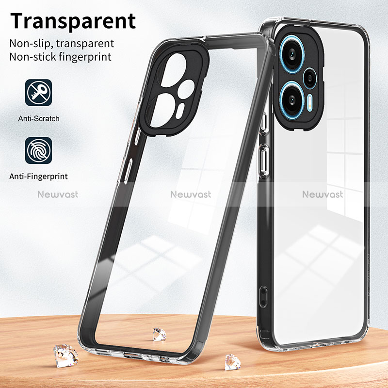 Silicone Transparent Mirror Frame Case Cover H01P for Xiaomi Poco F5 5G