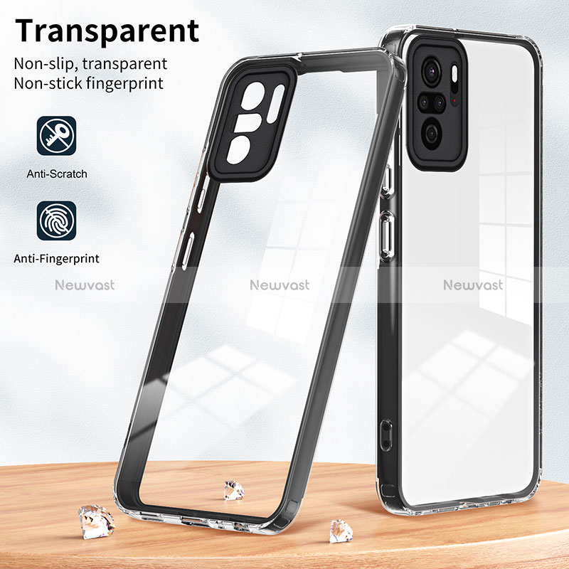 Silicone Transparent Mirror Frame Case Cover H01P for Xiaomi Poco M5S