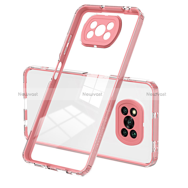 Silicone Transparent Mirror Frame Case Cover H01P for Xiaomi Poco X3