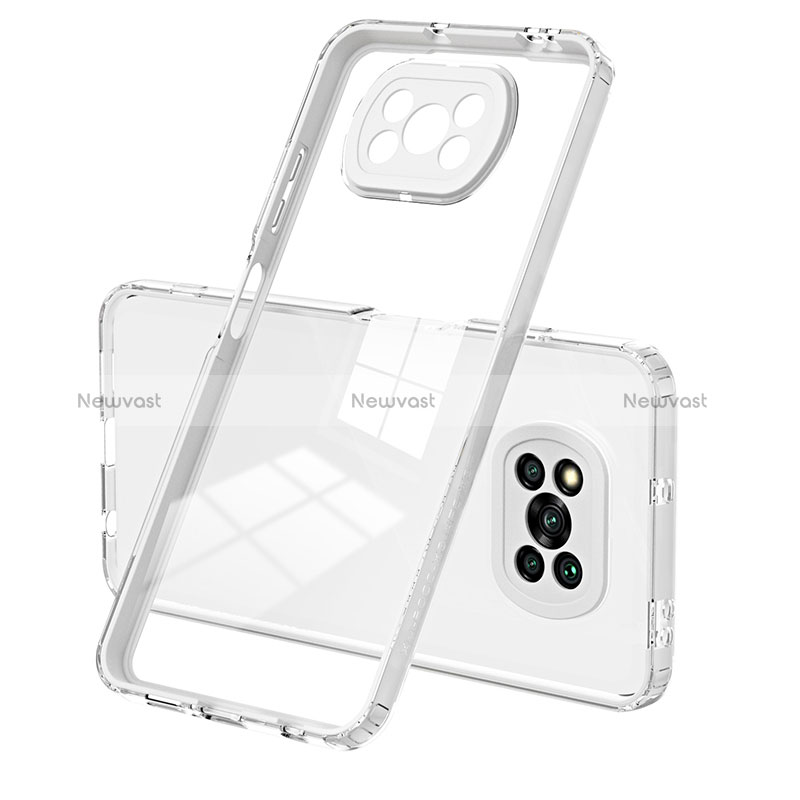 Silicone Transparent Mirror Frame Case Cover H01P for Xiaomi Poco X3